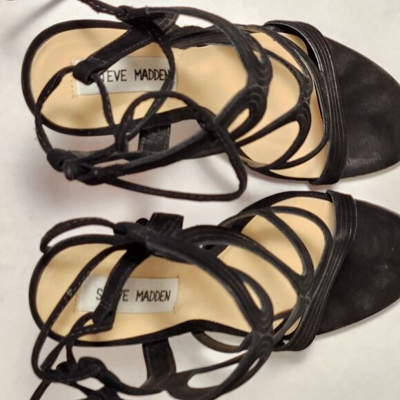 Steve Madden 'Ava' Sandal, Black Suede, Womens Size 7 M - Picture 12 of 15